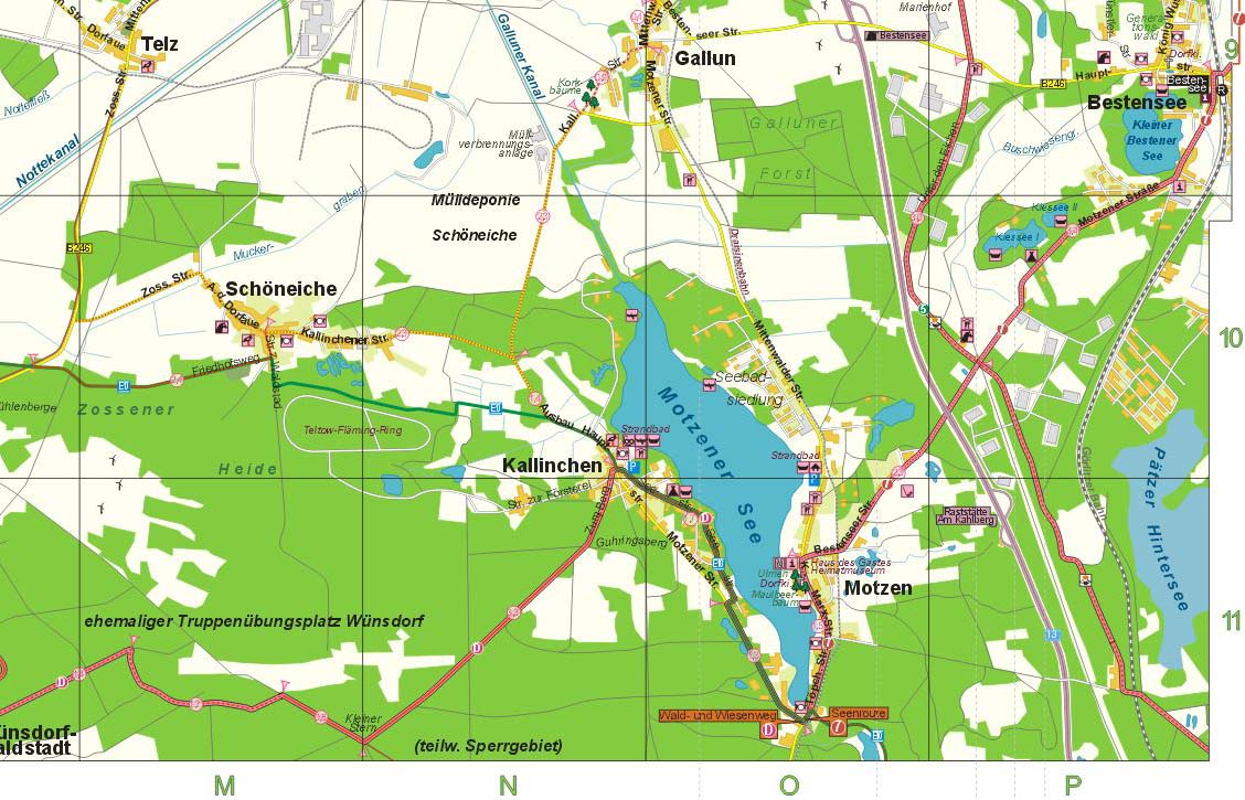Karte Berliner Umland Süd, Ausschnitt SO